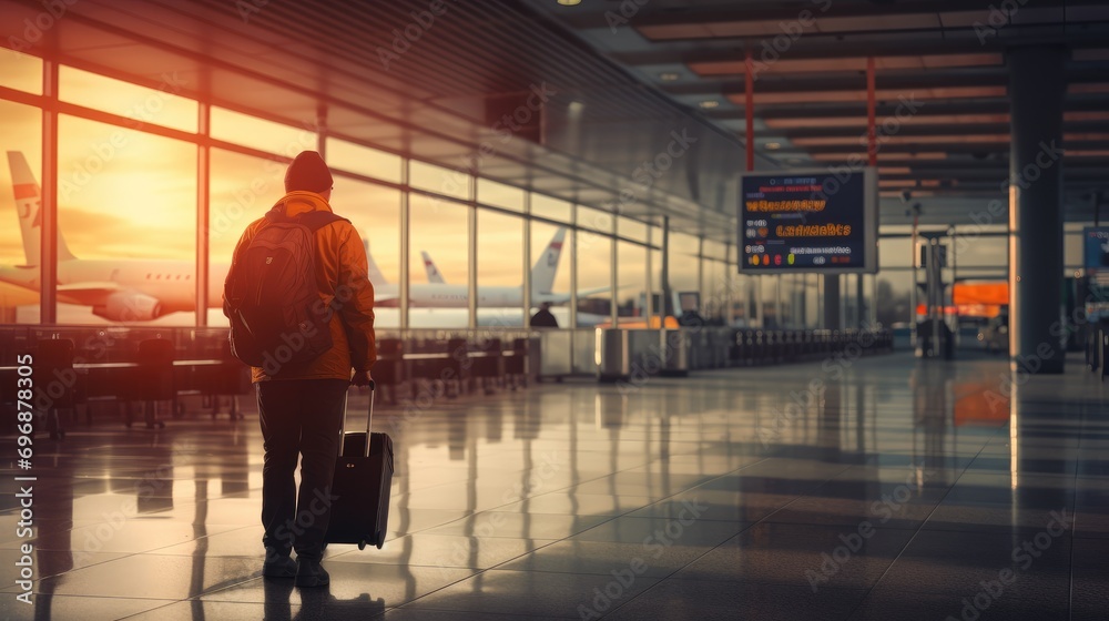 Airport Dynamics: People Walking Inside, Business Travel Concept