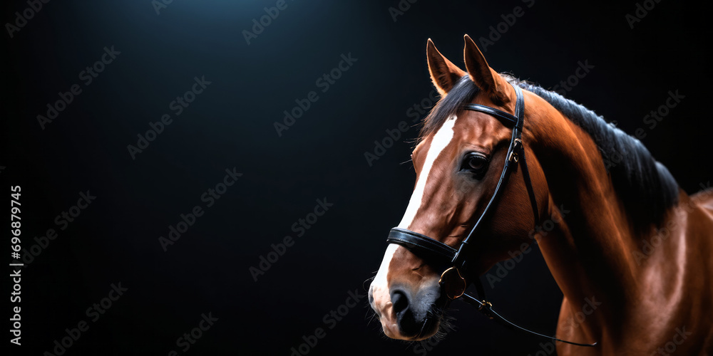 Obraz premium portrait of a Horse in black background