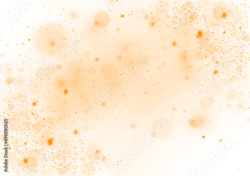 Soft blurred bokeh and lights isolated on png background. Abstract christmas glow light texture. Vector gold sparkles on an isolated transparent background. 