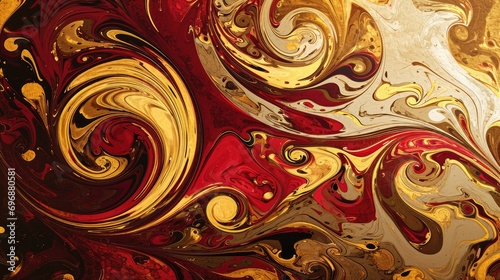 chinese lunar new year. Fabric pattern. Swirling fabric. Golden and red accent. Luck.