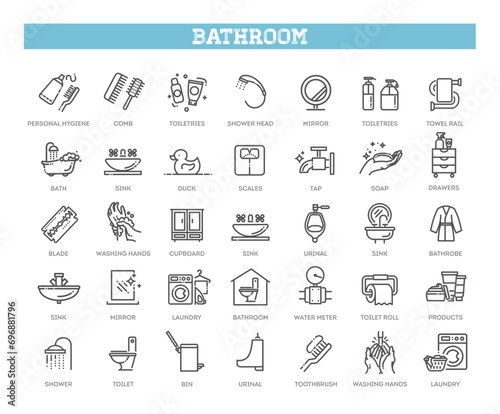 Restroom, Bathroom Vector Icon Set