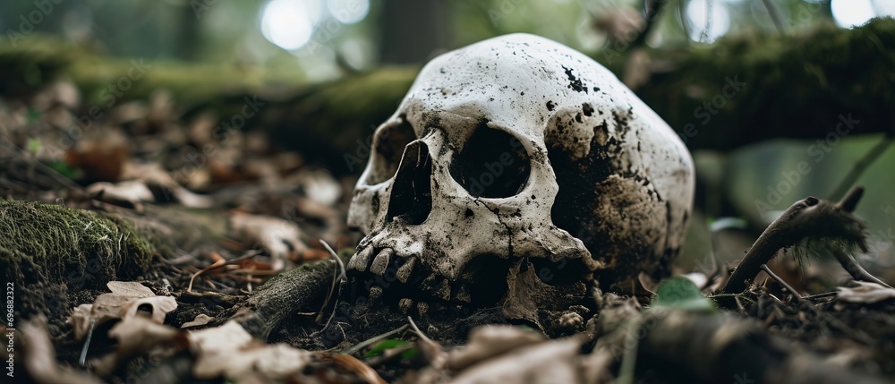 Concept of life and death. Skull close-up Concept of life and death. Skull close-up