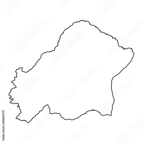 Plateaux department map, administrative division of Republic of the Congo. Vector illustration.