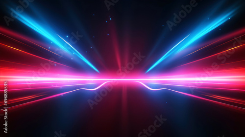 Abstract background with luminous lines. Laser rays.