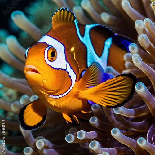 Vibrant Clownfish in Anemone © Mr.Everything