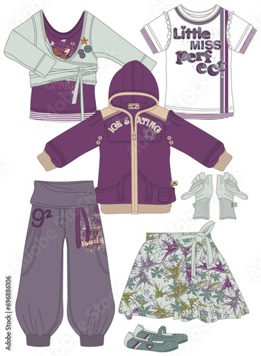 set of vector model and clothes (ID: 696886106)