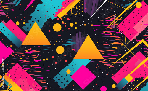Back to the Future: Embracing Nostalgia with Retro Vibes. Retro 1980s or 90s trendy background pattern. 