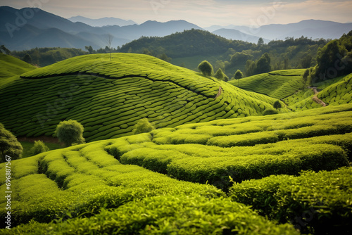 Tea fields or ceremony  leaving room for a commentary on mindfulness and gratitude