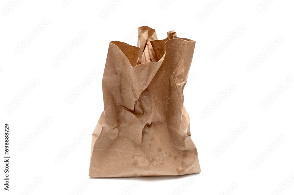 Paper bag for food on white background Paper bag for food on white background