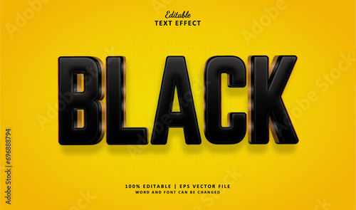 Black editable text effect style 3d