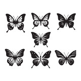 Coastal Butterfly Ballet: Set of Butterfly Silhouette, Seaside Flutter, and Maritime Elegance in Aesthetic Shadows
