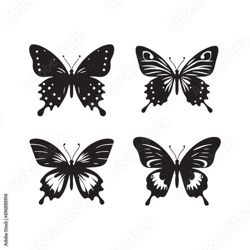 Wallpaper Mural Enigmatic Forest Ballet: Set of Butterfly Silhouette, Woodland Whispers, and Nature's Enchanting Dance
 Torontodigital.ca