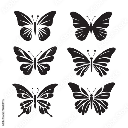 Ethereal Garden Whispers: Set of Butterfly Silhouette, Whispering Wings, and Enchanting Nature Forms  © Vista
