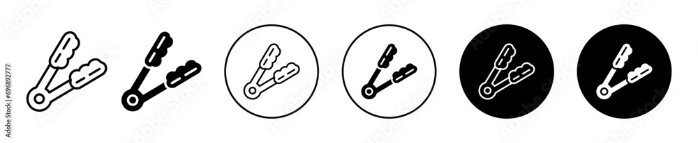 tongs icon. charcoal or grill meat lifting hand tool use in kitchen. culinary cooking barbeque metal grip tongs clamp symbol set. household kitchenware utensil to press food in fire tongs vector sign tongs icon. charcoal or grill meat lifting hand tool use in kitchen. culinary cooking barbeque metal grip tongs clamp symbol set. household kitchenware utensil to press food in fire tongs vector sign
