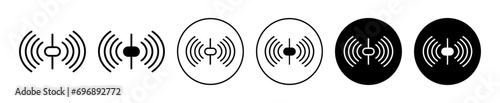 Sensor icon. wireless smart phone mobile network communication signal light logo set. router infrared sensor antenna alarm symbol sign. wifi broadcasting radar sensor network signal wave vector 