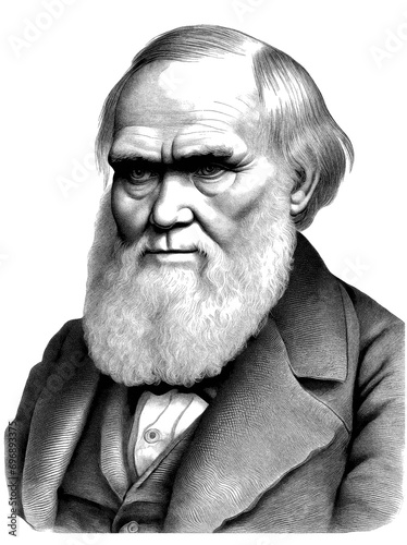 Charles Robert Darwin, generative AI photo