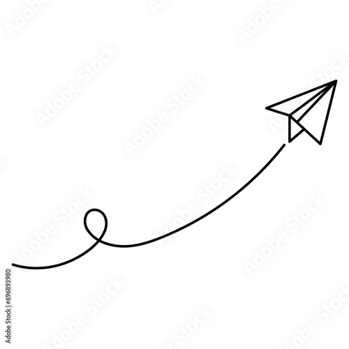 Paper Airplane Route Line