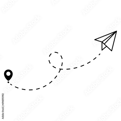 Paper Airplane Route Line