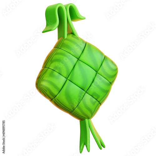 Ketupat Rice Cake 3D Illustration photo