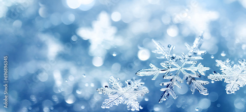 Capturing the Beauty of Frosty Festivities with Snowflakes for Holiday Joy. Winter banner © Iana Alter