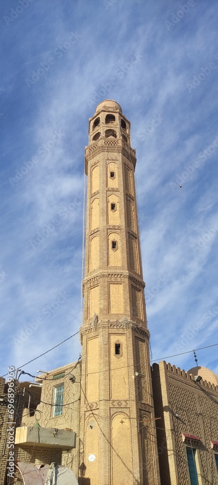 Minaret of the mosque in Tawzar Tunisia
