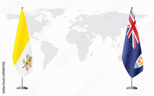 Vatican and Anguilla flags for official meeting