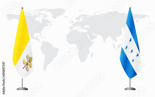 Vatican and Honduras flags for official meeting