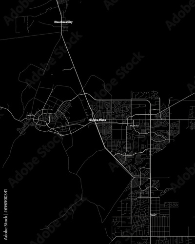 Sierra Vista Arizona Map, Detailed Dark Map of Sierra Vista Arizona photo