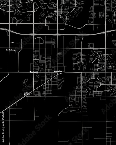 Avondale Arizona Map, Detailed Dark Map of Avondale Arizona photo