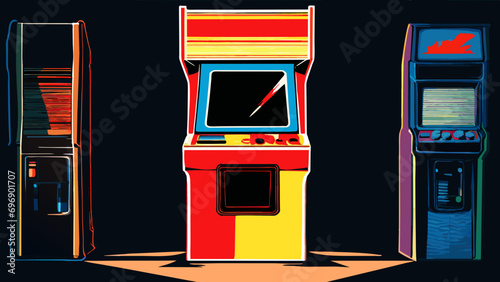 Retro arcade game graphics. vektor icon illustation