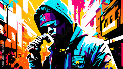 Graffiti-inspired street art. vektor icon illustation