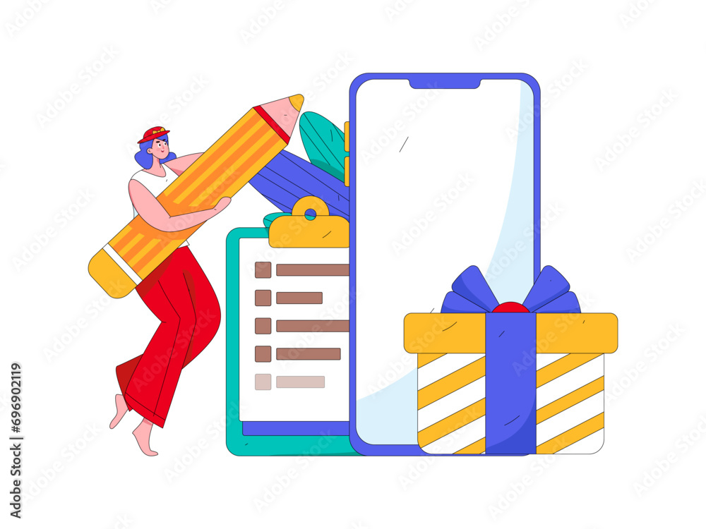 Flat vector illustration of business people operating work scene
