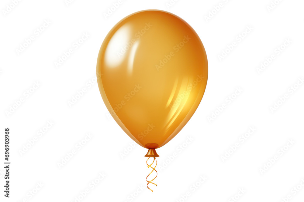 golden balloon isolated on transparent background