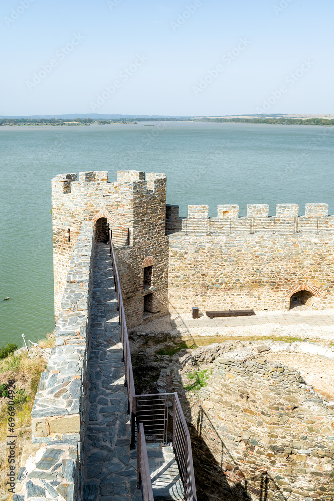 Medieval Ram fortress on the bank of Danube river in Serbia on a beautiful sunny day
