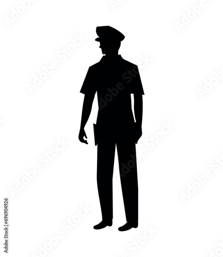 police silhouette in guard