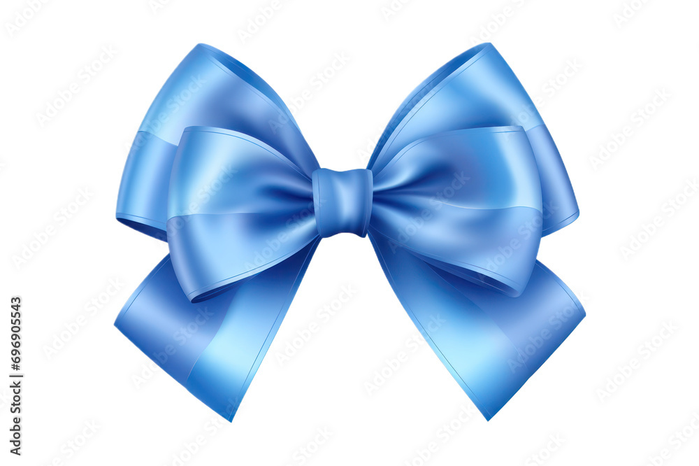 blue bow isolated on transparent background