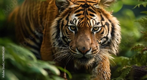 a tiger in the forest footage photo