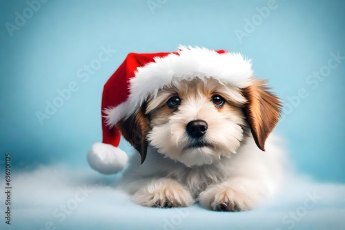 puppy in santa hat