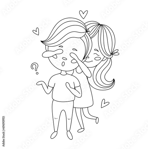 Lovers. Surprise. Close eyes. One line