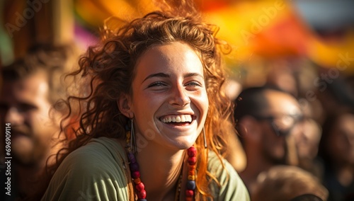 Prideful Moments: Women Smiling under the Rainbow