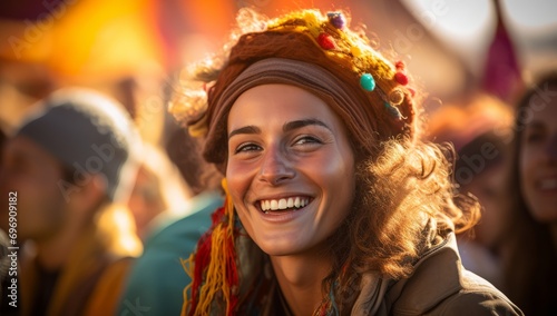 Embracing Love: Women Radiating Happiness at Festival