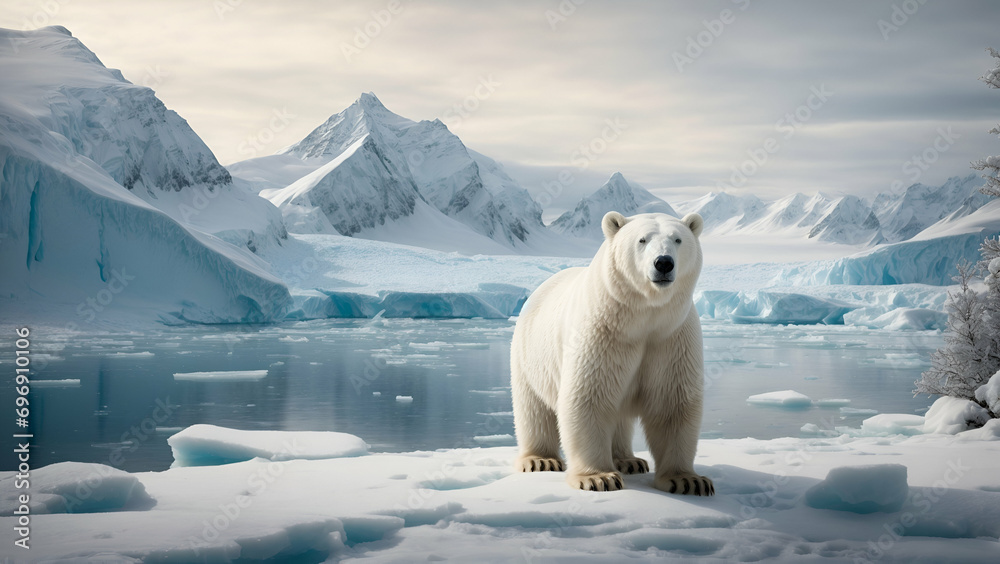 polar bear in the mountains polar bear in the mountains