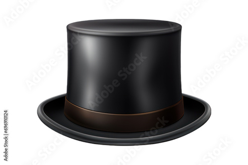 black top hat on transparent background