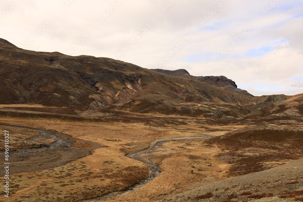 View on a mountain in the south of Iceland, in the Austurland region View on a mountain in the south of Iceland, in the Austurland region