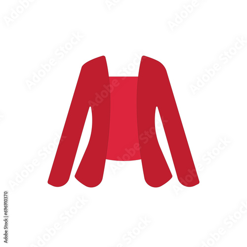 Red Kebaya Nyonya or Peranakan Kebaya vector illustration. Traditional clothing