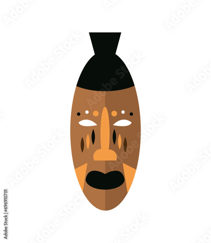 nigerian mask traditional illustration with colorful details