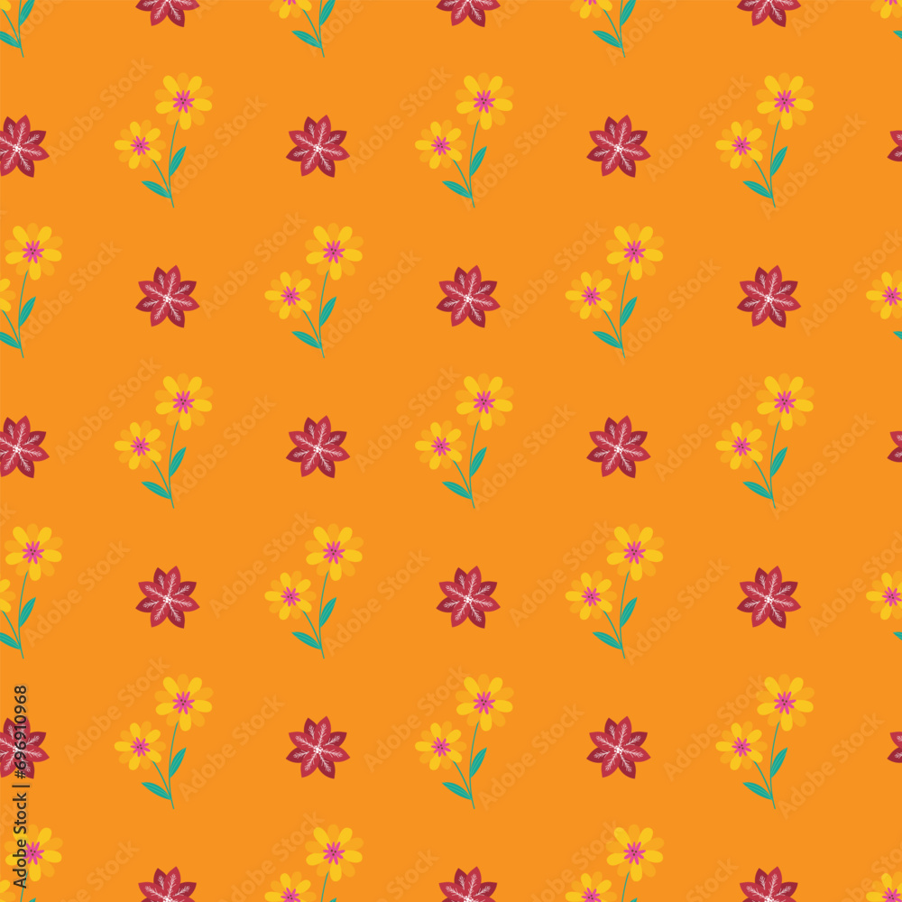 Free vector flat design small flowers pattern design Free vector flat design small flowers pattern design
