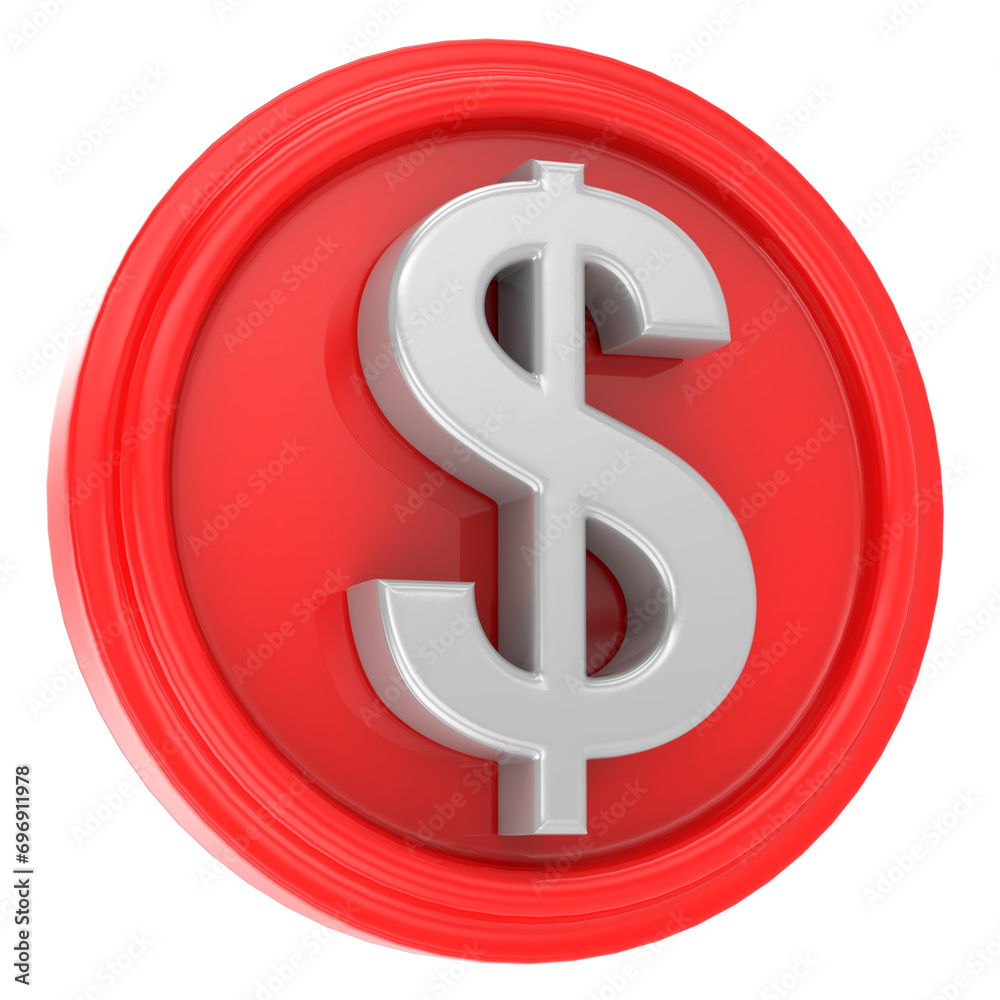 Fototapeta premium 3d Render Number Dollar