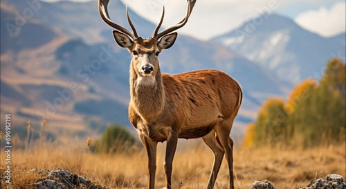 a deer in a meadow footage photo