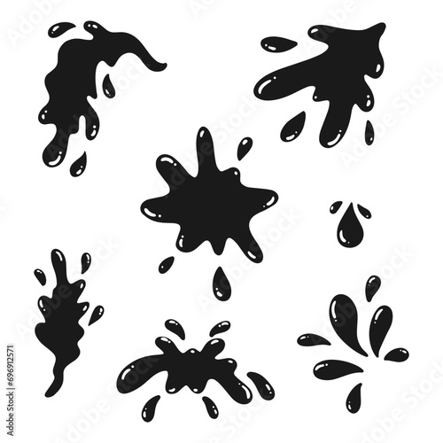 Obraz na płótnie splash water set vector silhouette w salonie
